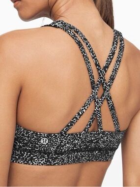 Lululemon Energy Sports Bra High Neck White Black Size 6 💎EUC Cute